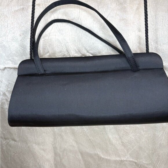 La Regale Black Evening Clutch Purse Hand Crossbody Shoulder Bag - Picture 4 of 9